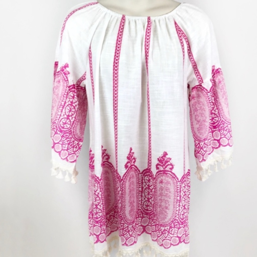 Womens Velzera Pink 3/4 Sleeve Shirt, Size 1XL
